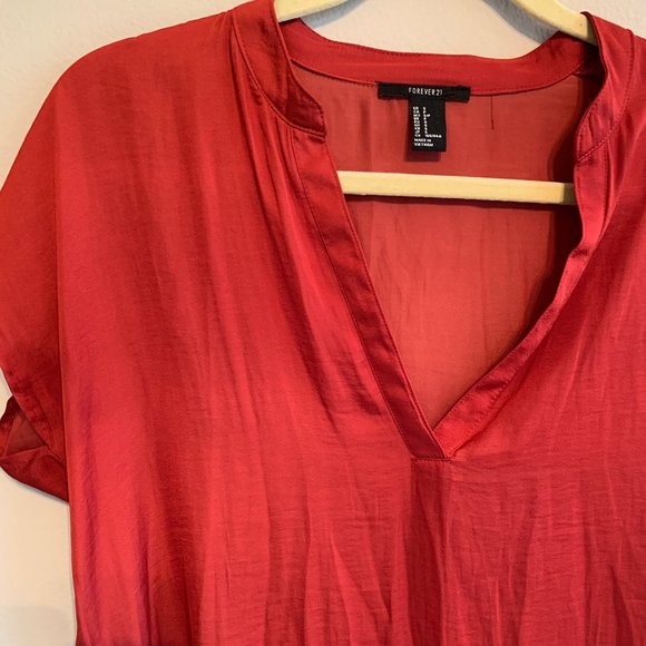 Silky Red Blouse - Picture 2 of 3